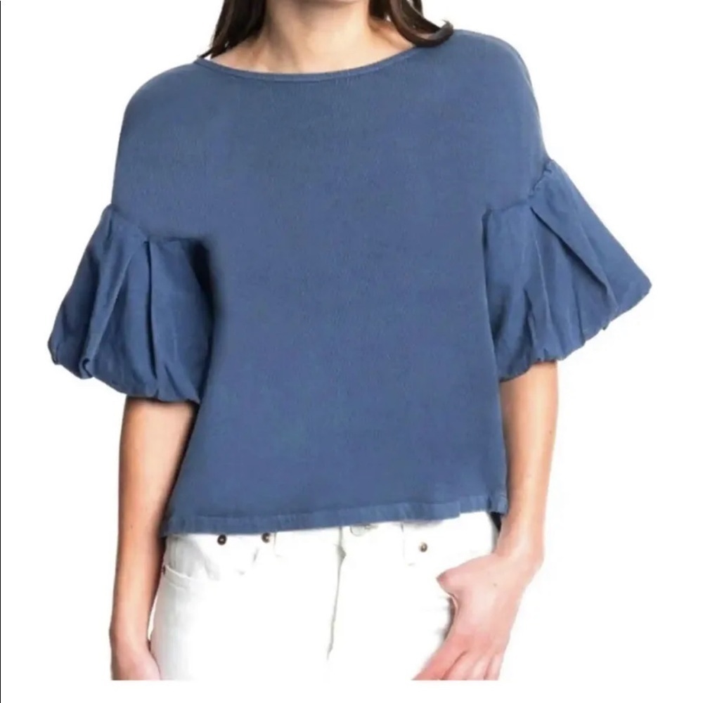 Frye Bering sea blue chambray top sz xs
